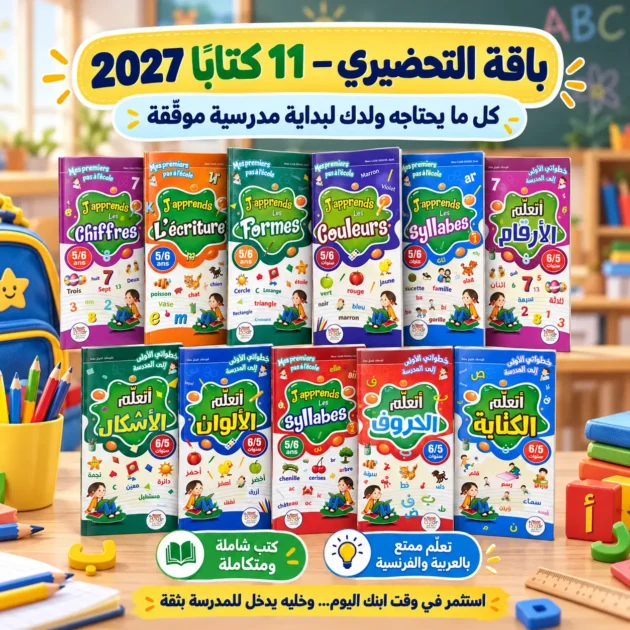 باقة التحضيري الشاملة 2027 – 11 كتابًا بالعربية والفرنسية